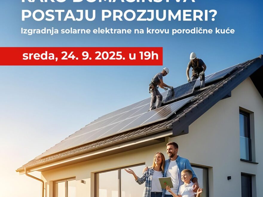 Besplatna onlajn info sesija za domaćinstva koja žele da proizvode električnu energiju za sopstvene potrebe